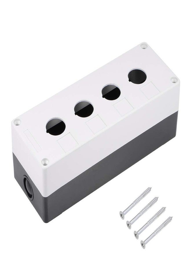 Power Push Button Switch Control Station Box 22mm 4 Button Hole Waterproof White and Black (3) - Image 1